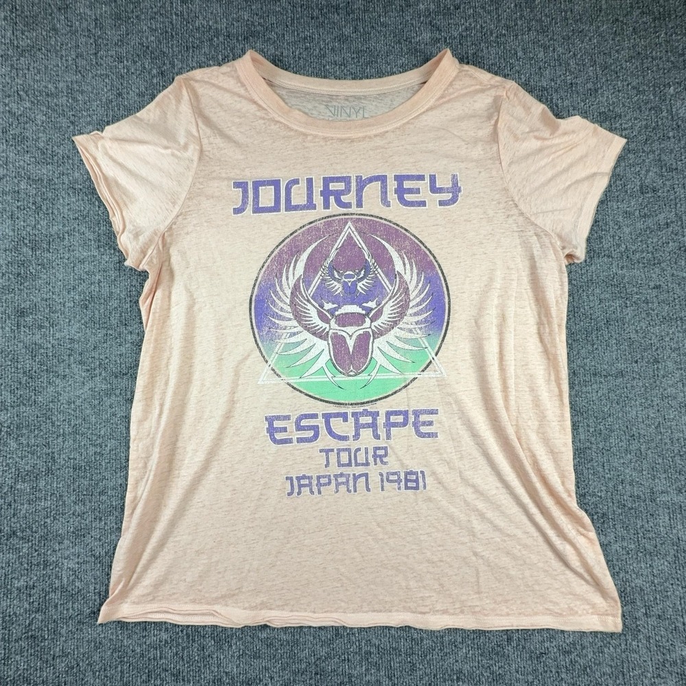 Journey Shirt Womens 2 Pink Escape Tour Japan 1981 Graphic Tee The Vinyl Icons